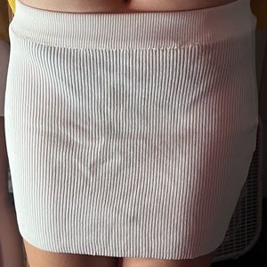 White mini skirt